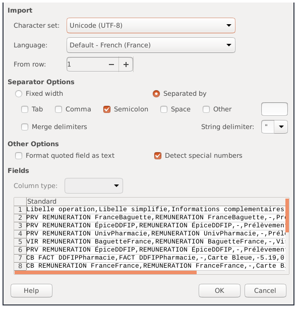 Ouverture du fichier CSV